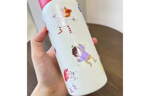 Cute Cartoon Stainless Steel Insulated Mug Direct Drinking Jug 350ml