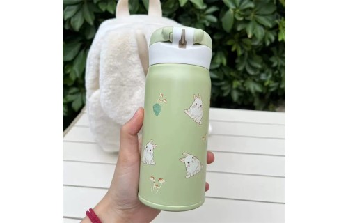 Cute Rabbit Plush Bag Portable 316L Stainless Steel Insulated Mug